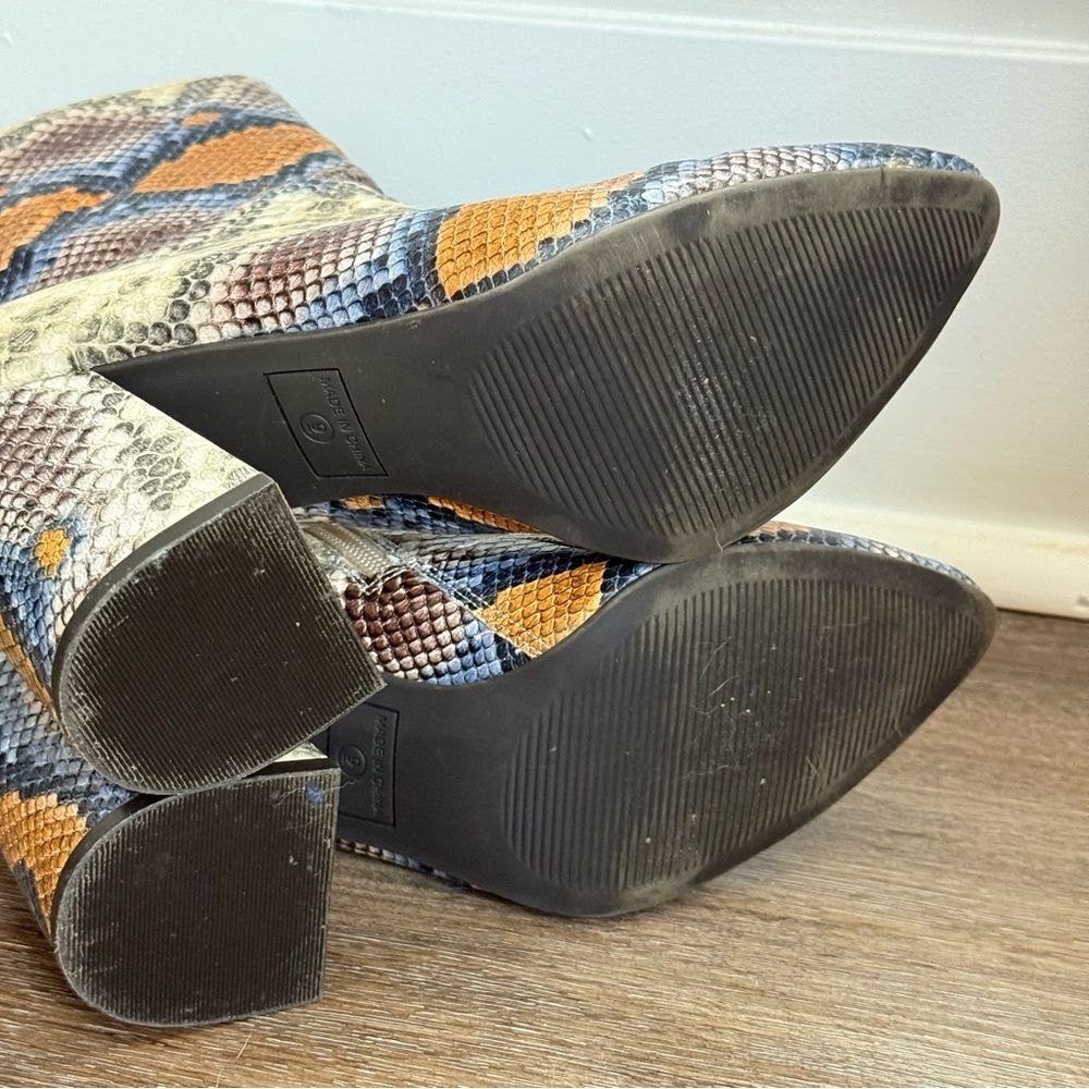 Erica Statement Snakeskin Ankle Boots – Size 9 - Picture 6 of 6